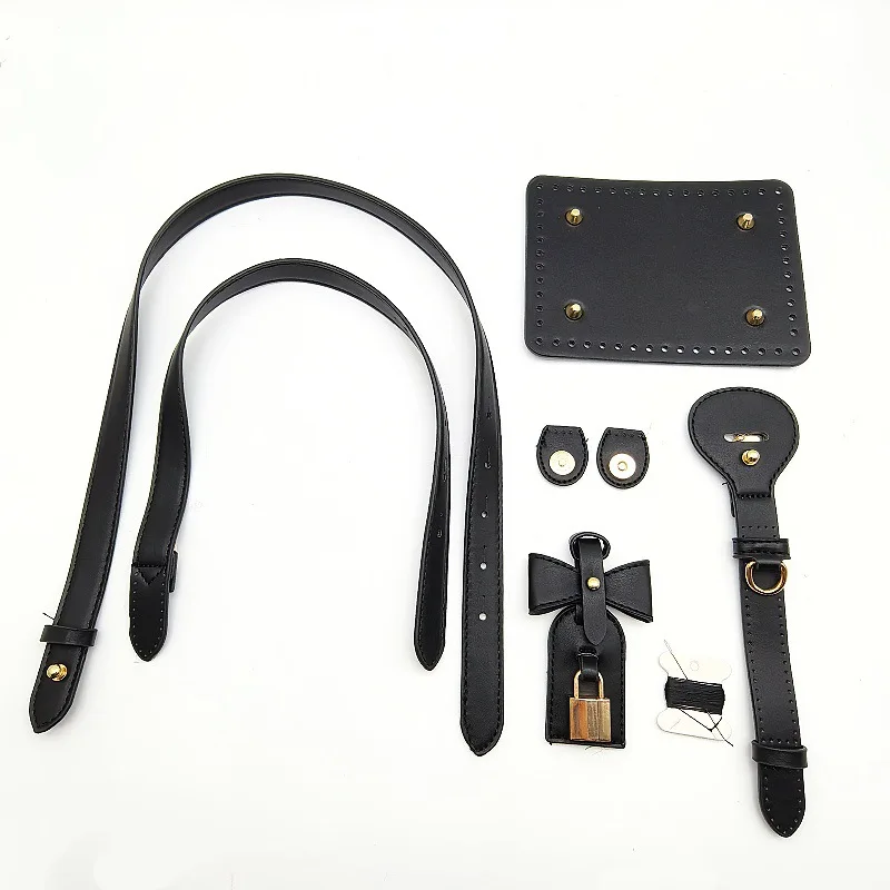 DIY Crochet Bag Making Kit Bag Base Bottom with Handle Extension Shoulder Straps Hardware Accessories for Knitting Tote Handbag