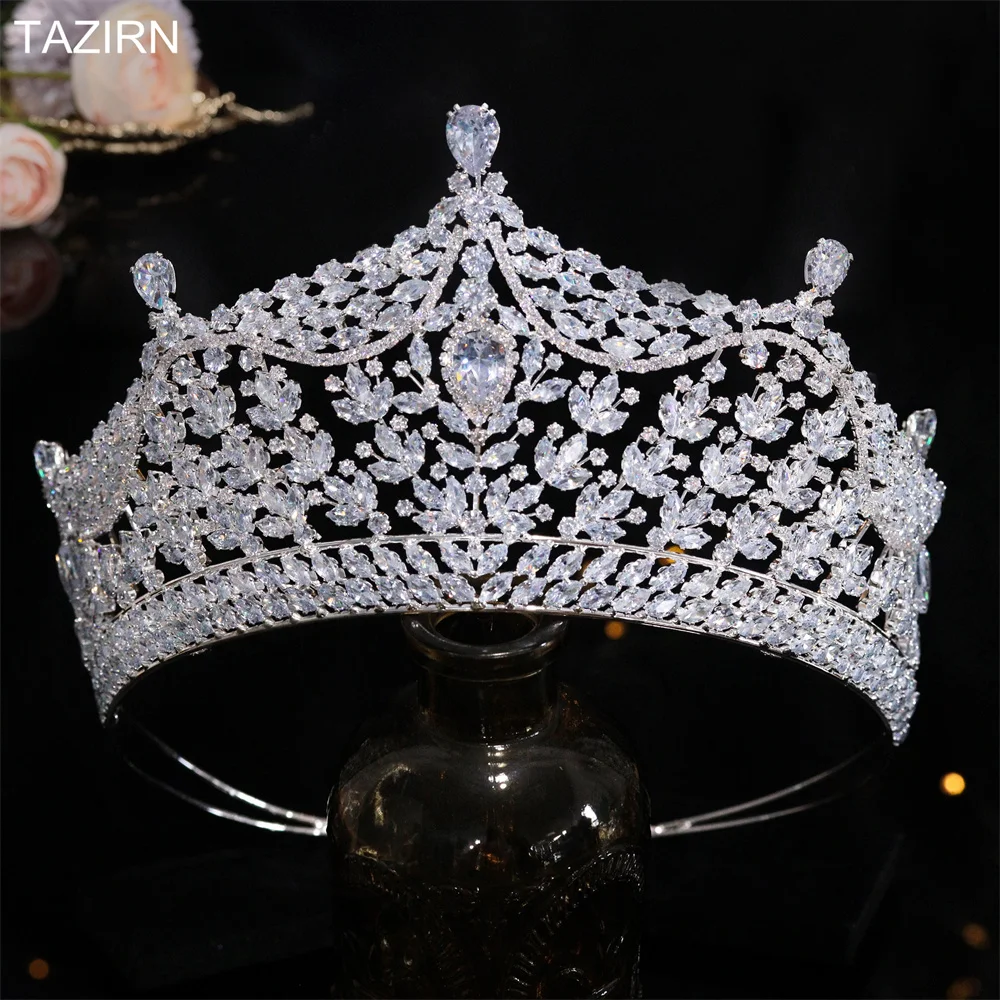 TAZIRNLuxuryArabicDubaiBridalCZBigTiarasandCrownsWomen