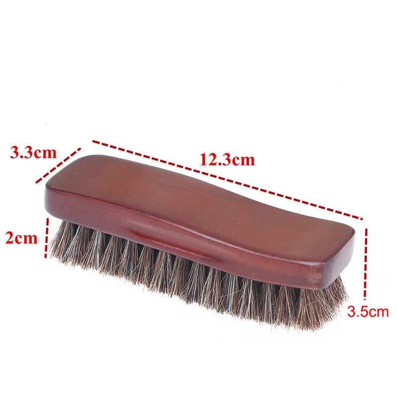1 Pc Natural Wood Bristle Polish Brush Horse Hair Shoe Boot Brush Care Clean 6