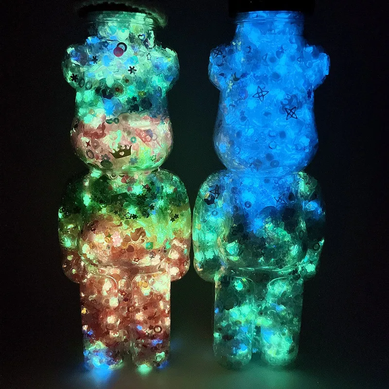Description Picture 6 of itemLuminous Fluorescent Polymer Clays Sequins Crystal for DIY Crafts Slime Filler Supplies Handmade Material Glowing In The Dark