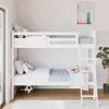 Storkcraft Long Horn Twin-Over-Twin Bunk Bed White GREENGUARD Gold Certified Converts to 2 Individual Twin Beds Wood Slats Bunk 3