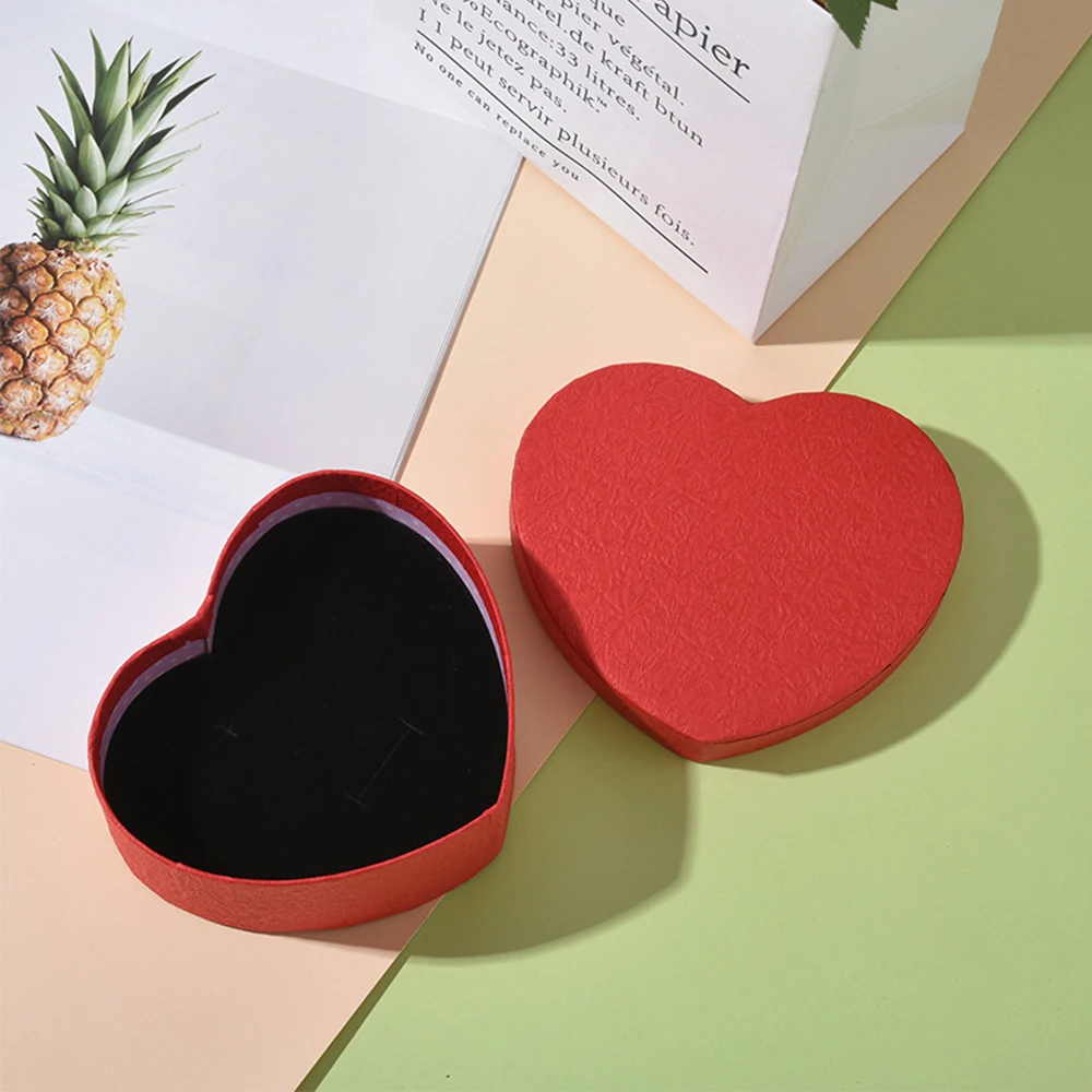 Heart Shaped Packing Box for Girls Storage Rings Earrings Jewelry Valentines Day Anniversary Wedding Surprise Gifts Decoration