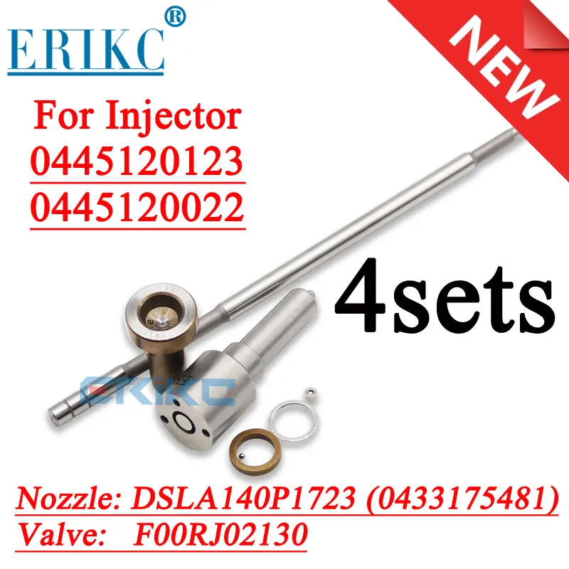 

4 Sets Nozzle DSLA140P1723 VALVE F00RJ02130 Original Injector Repair Kits For BOSCH 0445120123 0445120022 00986AD1048