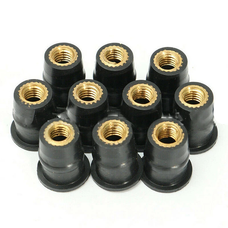 Motorcycle Rubber Well Nuts Sun Blind Windscreen Fairing Riding Accessories Fasteners M4 / M5 / M6 10 Motorcycle decoration