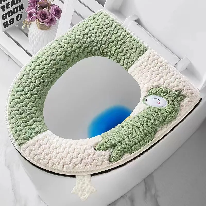 Winter Home Toilet Mat Soft Toilet Cushion Covers Four Seasons Universal Thickening Zipper