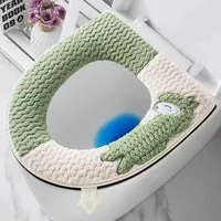 New Winter Home Toilet Mat Winter soft Toilet Cushion Covers Four Seasons Universal Thickening Zipper Warm Toilet Seat pad Cover 1