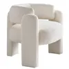 Beige Boucle Accent Chair - Chic Upholstered Seating - 34.65" Wide 6