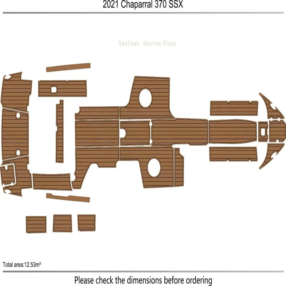 

2021 Chaparral 370 SSX cockpit & Swim Platform 1/4" 6mm EVA Teak deck floor SeaDek MarineMat Gatorstep Style Self Adhesive