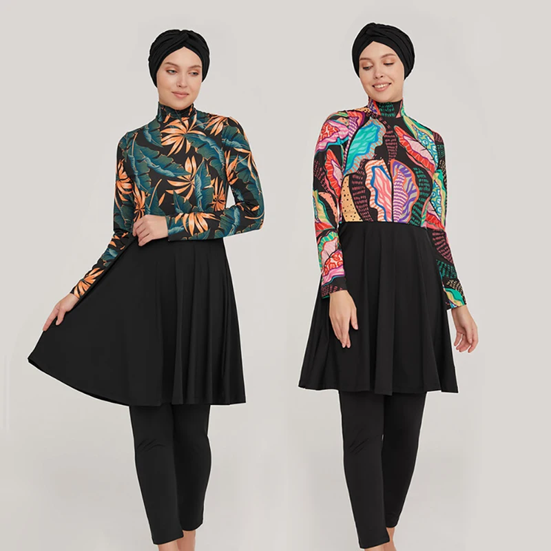 3PCS Burkini Muslim Swimwear Long Burkini Islamic Swimwear Modest Swimsuit Women Skirt for Swimsuit Prayer Clothes Women