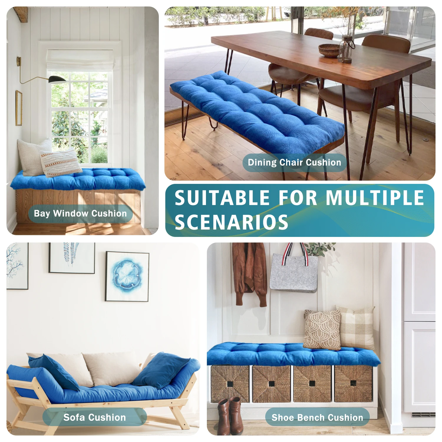 Custom Bench Seat Cushion Bay Window Seating Pad  Long Mattress Custom Chair Seat Pad Decorative Garden Cojines Pads Swings 4