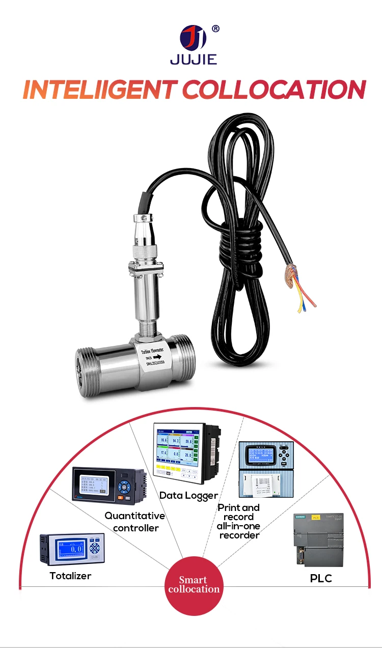 LWGY Liquid Turbine Flowmeter Tap Water Alcohol Ethanol Diesel SS304 Pipeline Fl