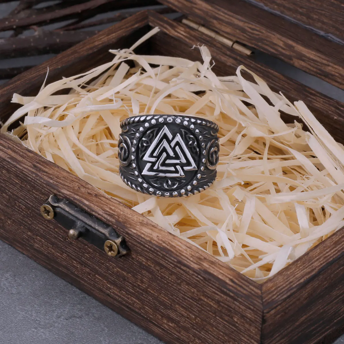 Nordic Viking Nordischen Runen und Keltischen Knoten Ring Ring männer Odin Valknut Amulett Biker Vintage Ring Edelstahl Schmuck geschenk