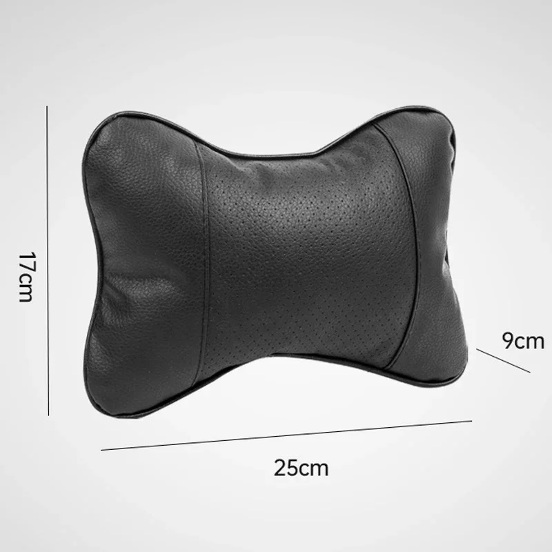 Set of 2 PU Leather Car Seat Headrest Neck Support Pillows