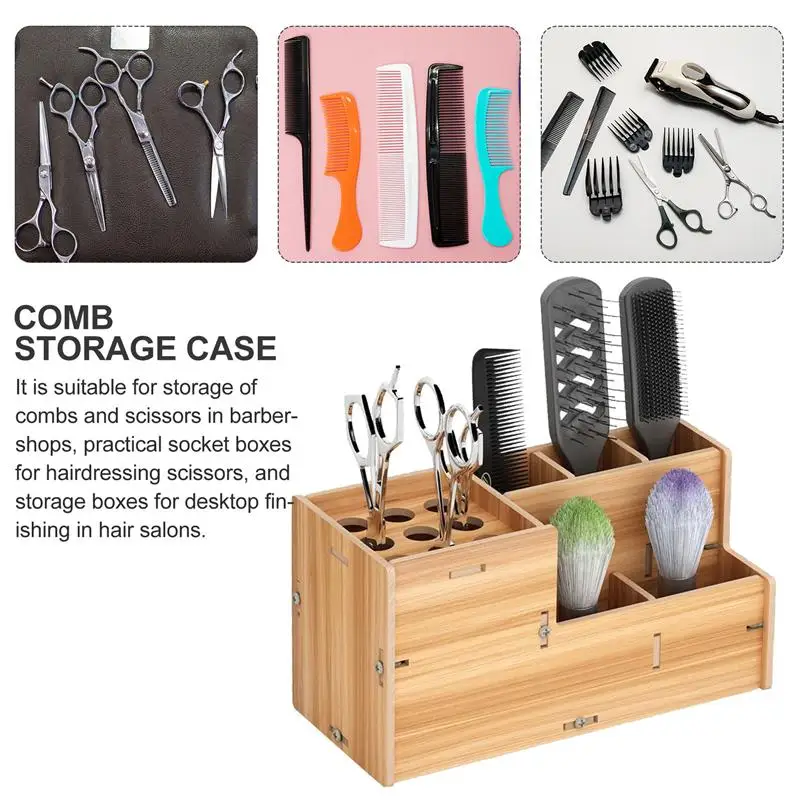 Hairstyling Scissors Stand Comb Storage Case Hairdressing