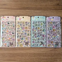 Set of 4 Adorable Transparent Pop Seal Stickers - Perfect for Journals, Phones & DIY Crafts (4Sheets)