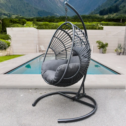 Black Wicker Egg Chair 3
