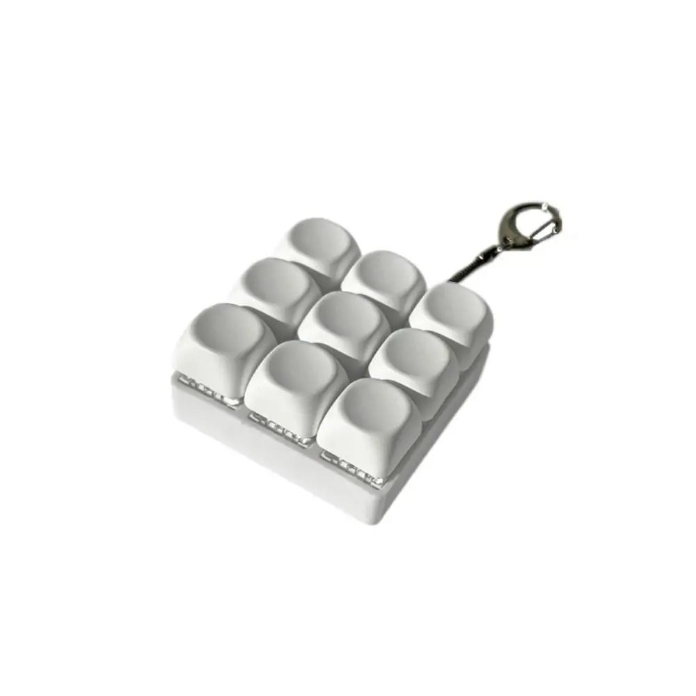 Creative Relaxing DIY Keyboard Fidget Keychain Keys Button Finger Keyboard Cap Relief Stress Clicker Toy 4/9Keys Pinch Toy