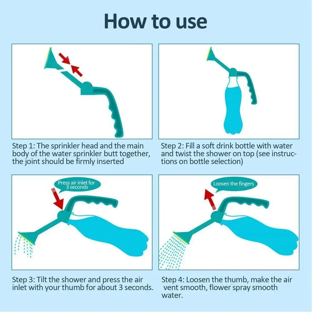 Dual-Purpose Gardening Watering Bottle with Spout and Spray功能