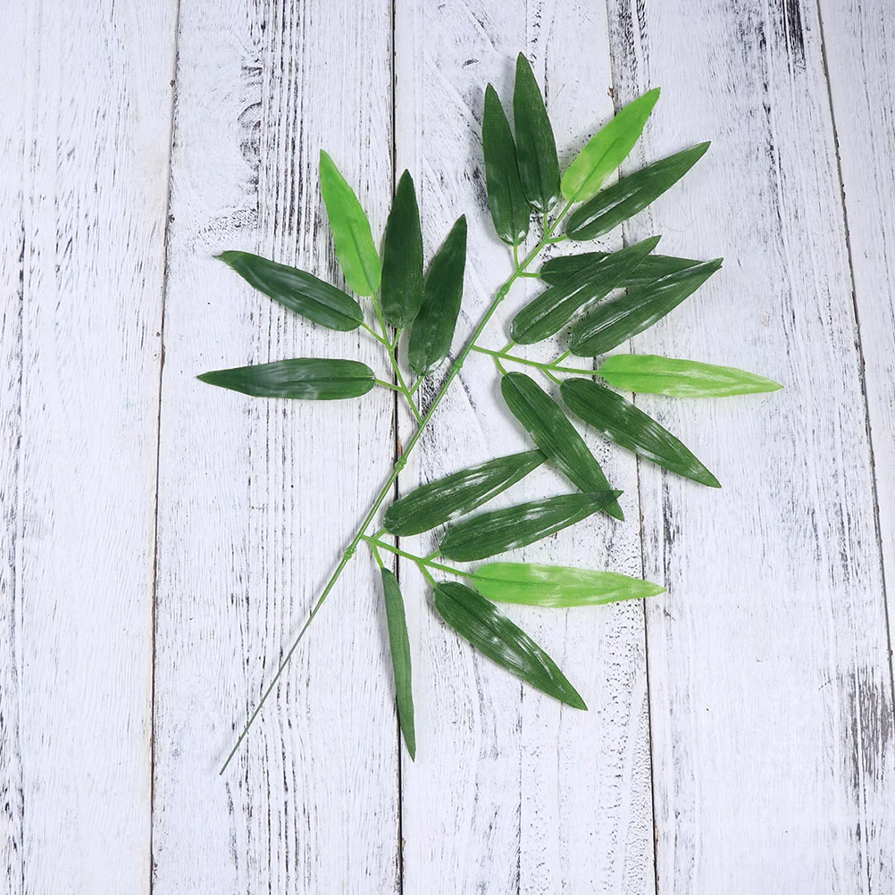 

25/50/100pcs Artificial Bamboo Leaves Fake Green Plants Bamboo Stems Branches For Wedding Home Office Decoration