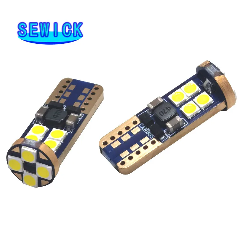 

50 шт. CANBUS 12SMD 3030 неполярность 12В-24В белая Автомобильная боковая задняя лампа T10 Canbus без ошибок W5w 194 168 Led автостайлинг