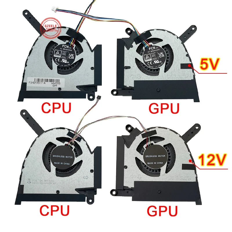 

ORG New CPU GPU Cooling Fan Cooler For ASUS FX517 FX517Z FX517ZC FX517ZR AIR 2022 DC5V/12V RTX3050/TI RTX3060 RTX3070