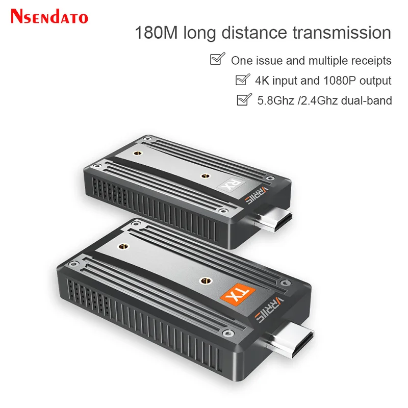 

Wireless Wifi HDMI-Compatible Video Transmitter and Receiver Extender 180M 4K Video Transmission For Battery PS5 PC Videographer