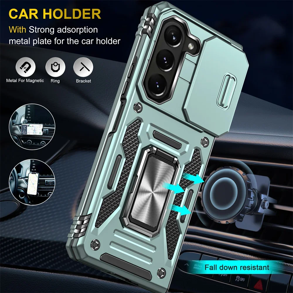 Shockproof Slide Lens Ring Case - Enhanced Protective Back Cover for Samsung Galaxy Z Fold Series