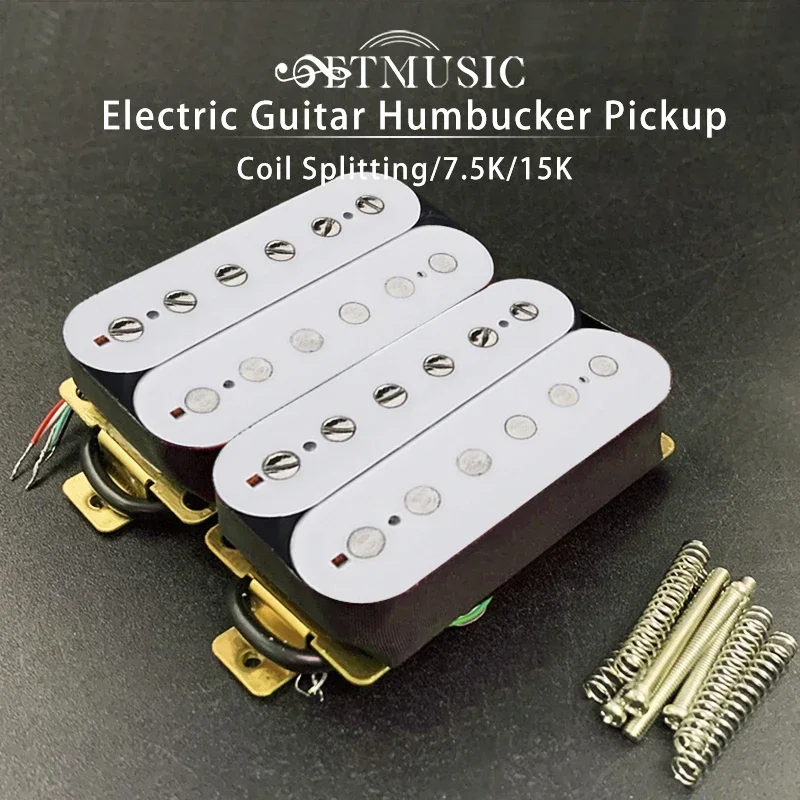 Humbucker Pickup Per Chitarra Elettrica Pickup Coil Splitting Pickup Humbucker Dual Coill Pickup 4 Cavo Di Condotta N-7.5K/B-15K Uscita Bianco