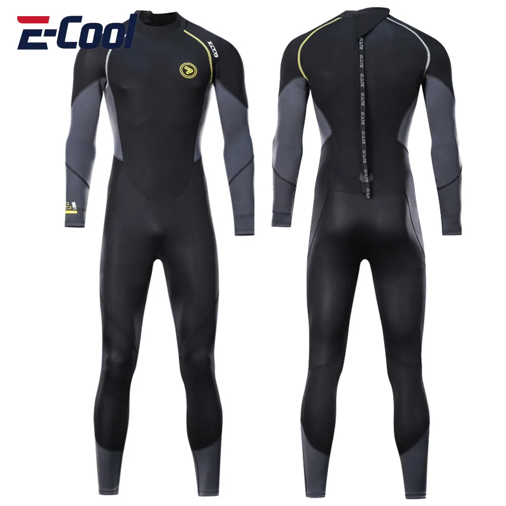 

Men Neoprene Wetsuit 1.5MM Scuba Diving Suit Adult Wetsuit Back Zipper Long Sleeve Swimming Suit Kayak Surf Sports Swimwear