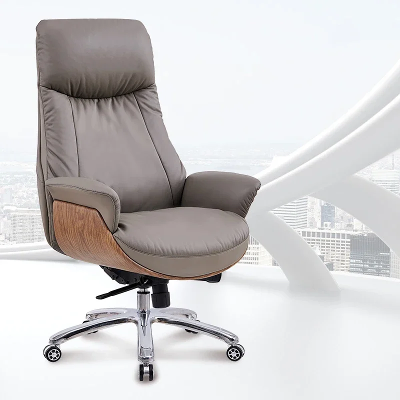 Accent Computer Chair Leather Executive Modern Relaxing Office Chair Backrest Platform Armchair Chaises De Bureau Furniture