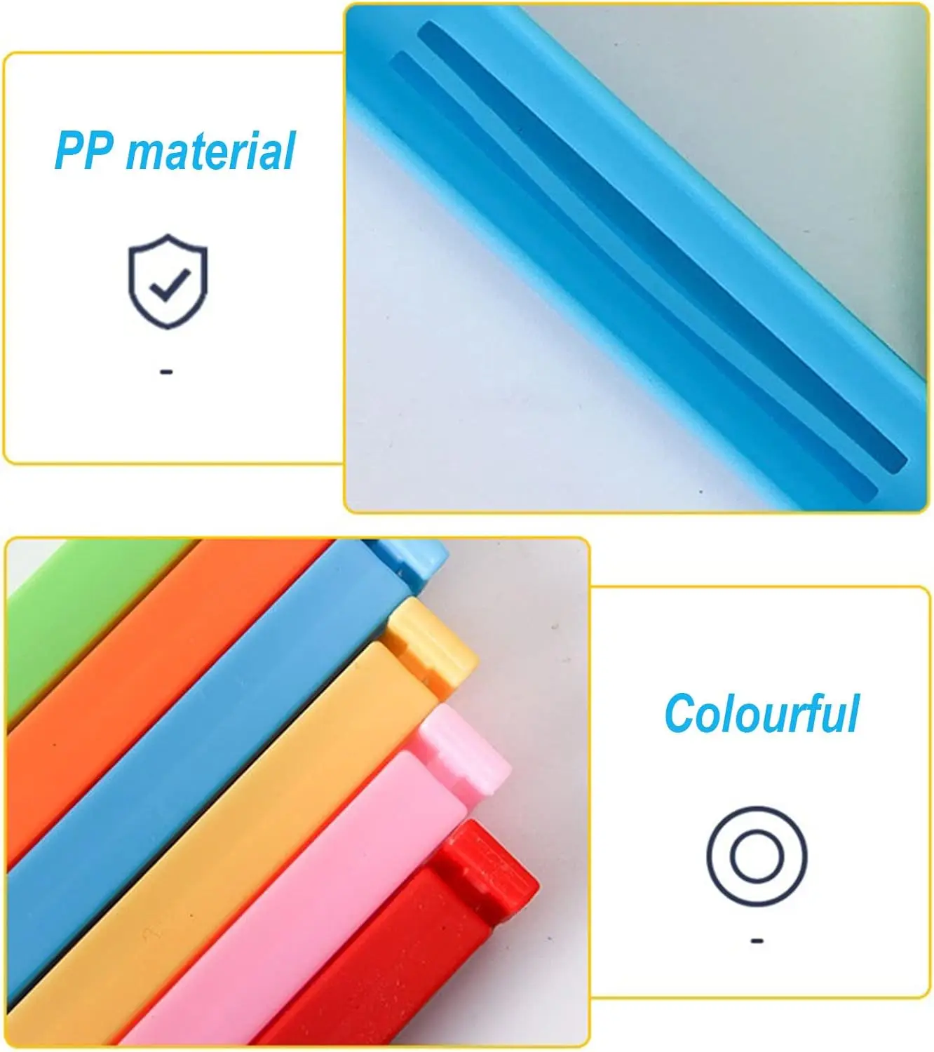 Clips de plástico para sellado de bolsas de aperitivos, almacenamiento de cocina, artículos de organización, accesorios, 50/5 piezas - Imagen 2