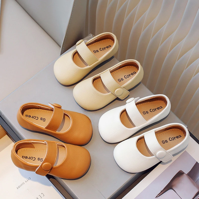 

Spring Autumn Soft Sole Retro Shallow Mouth Casual Small Leather Shoes for Girls Fashion Flat Bottom Comfortable Doudou Shoes