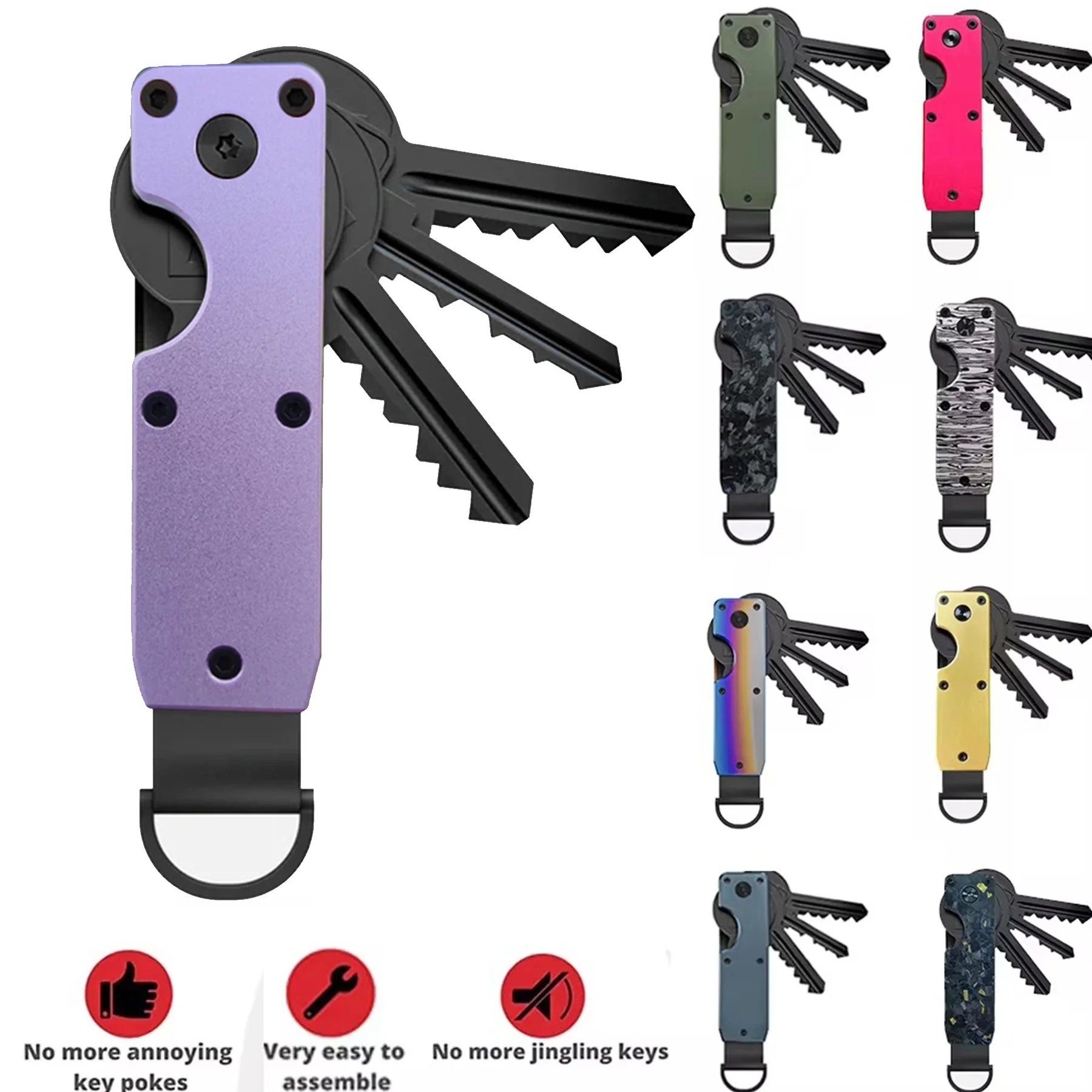 Women Men Key Organizer - Compact Metallic Key Holder
