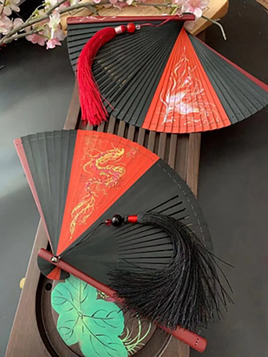 Chinese Style Folding Hand Fan, Floral Patterns, Summer Dancing Party Hanfu, Wedding Decoration for Girls, Women