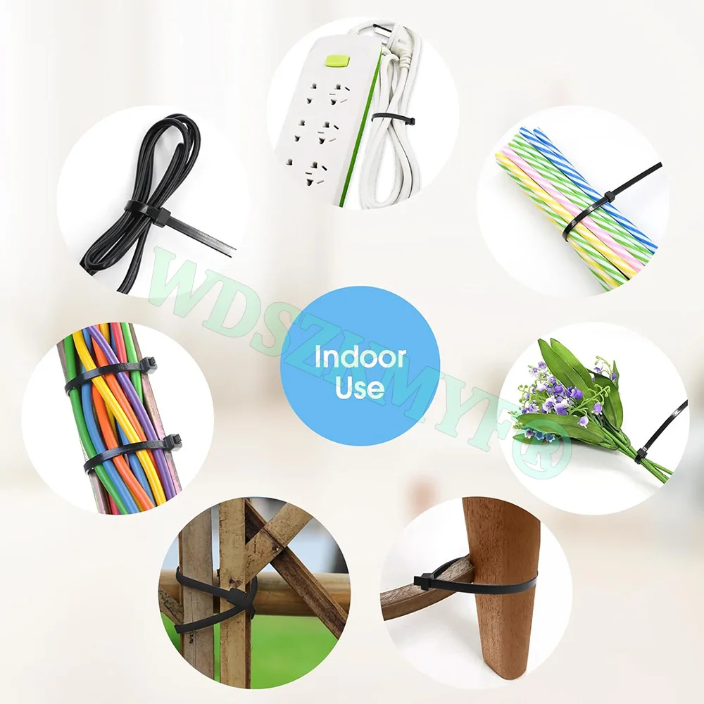 100-1000pcs Plastic Flanges Ties Cable Greenhouse Plastic Straps Velcro Nylon Cable Ties Clamp Self-locking Fastening Wire Ties