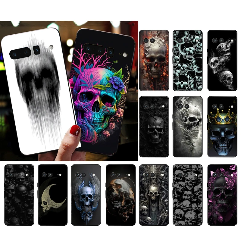Skull Art Phone Case For Google Pixel 8 7 Pro 7A 7 6A 6 Pro 5A 4A 3A Pixel 4 Xl Pixel 5 6 4 3 3A Xl