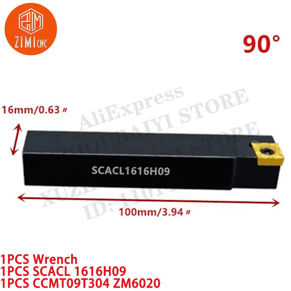 

1 шт. SCACL1616H09 Токарный станок с ЧПУ 5/8 Внешний держатель токарных инструментов + 1 шт. CCMT09T304 Твердосплавные вставки инструмент с ЧПУ токарный станок по металлу режущие инструменты