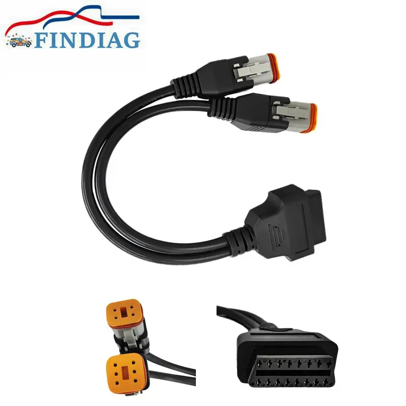 Latest For Harley Davidson Motorcycle 6Pin 4Pin Two-in-one To OBD2 Adapter OBD2 Diagnostic Scanner Adapter Cable  OBD Scanner