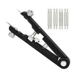 Universal Watch Spring Bar Plier & Tweezer Tool Kit for Wristband Repair and Maintenance (Black)