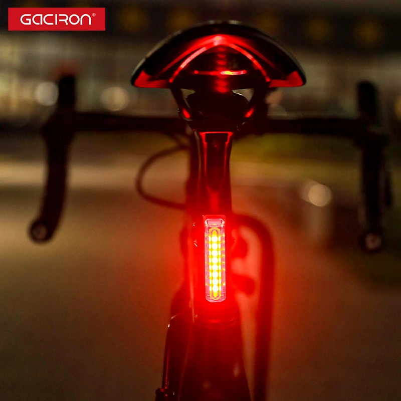 Gaciron Bike Taillight W16C Mounting Smart Bicycle Rear Light For Seat Tube IPX7
