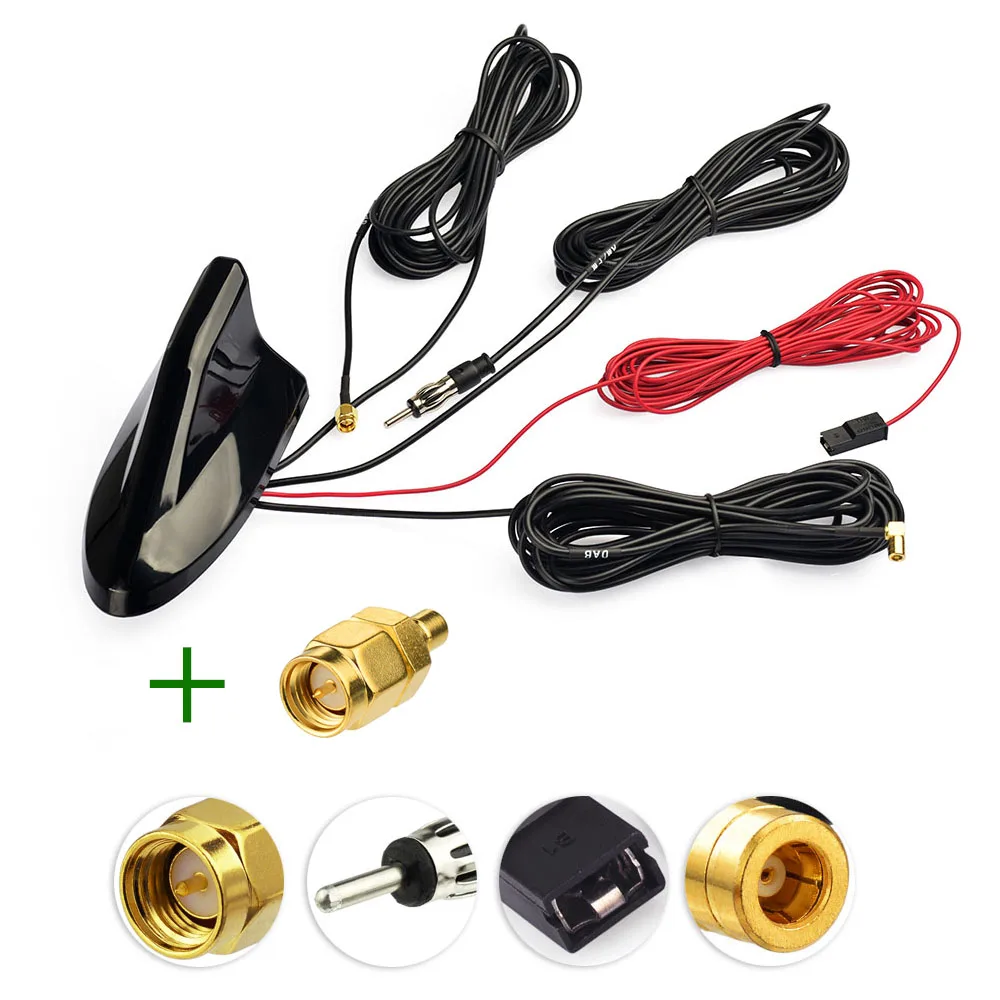Superbat Car Roof Top Shark Fin Antenna GPS + DAB+FM/AM Enhanced Amplifier Antenna Car Vehicle Roof Accessories