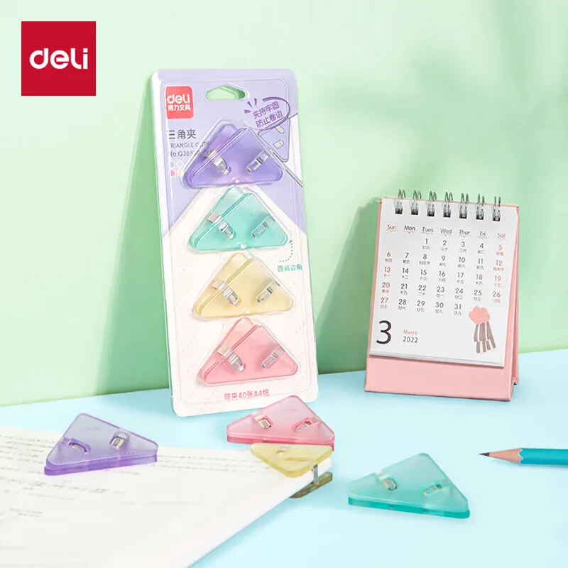 

Triangle folder Paper Clips Clear Candy Color File Fixing Clip Student Testing Paper Folder Documents Bookmarks File Index Page