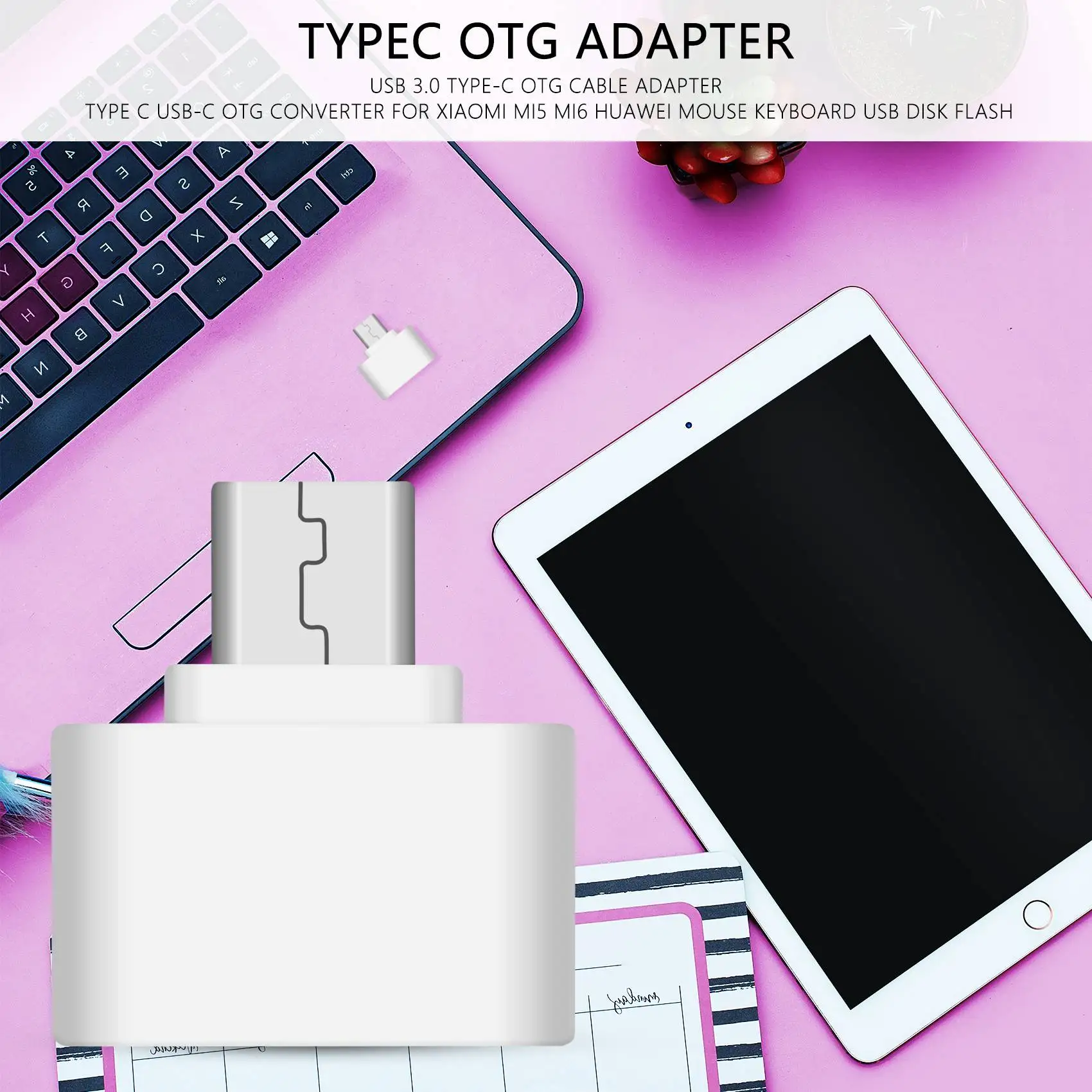 USB 3.0 C타입 Otg 케이블 어댑터, USB C타입 Otg 변환기, Mi5 Mi6 마우스 키보드용, USB 디스크 플래시