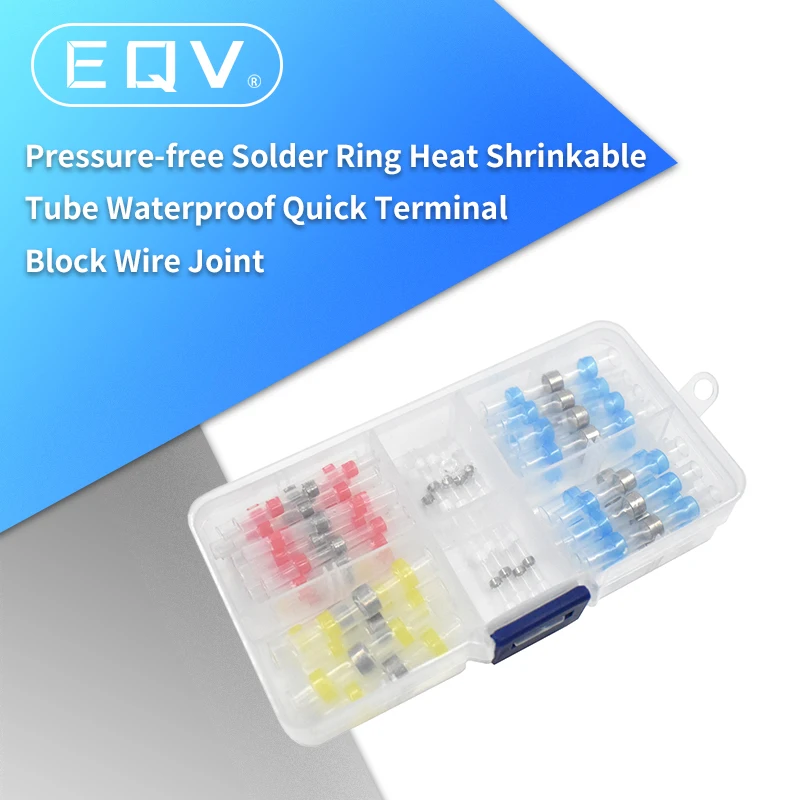 40pcs Polyolefin Heat Shrink Tube Sleeves Solder Seal Shrinkable Splice Waterproof Wires Connectors Cable Terminal with Box 312pcs set 2 1 assorted polyolefin heat shrinkable tube wire cable insulated sleeving tubing set mixcolor mixsize shrink tube