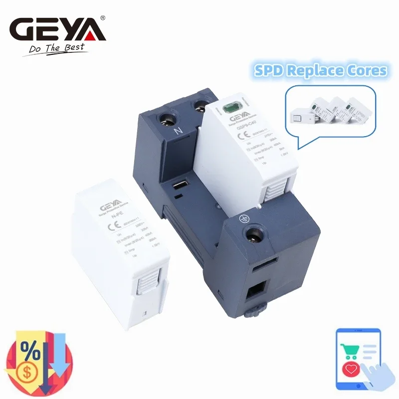 Geya-núcleo de Substituição do Protetor de Surto ca dc Spd 275v 385v 400v 440v 600v 1000v 1500v Ponte Spd Gsp9