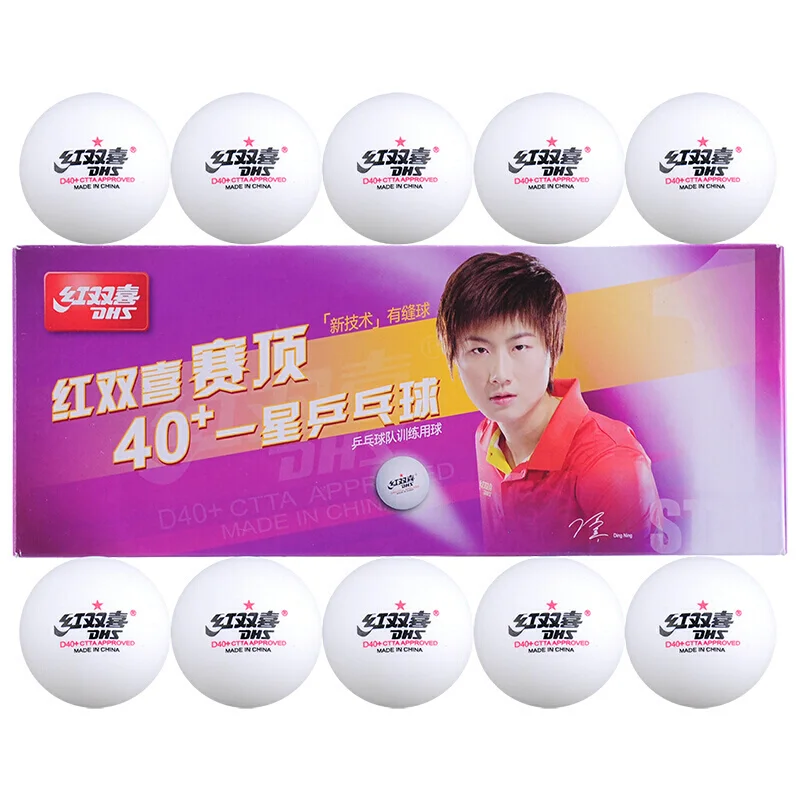 DHS D40+ Table Tennis Ball 10 Balls 1-Star Durable ABS New Materila Training Ping Pong Balls table tennis balls