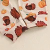2024-07-23 Lioraitiin Baby Girls Boys First Thanksgiving Outfits Letter Print Long Sleeve Romper with Turkey Pattern Pants Set 6