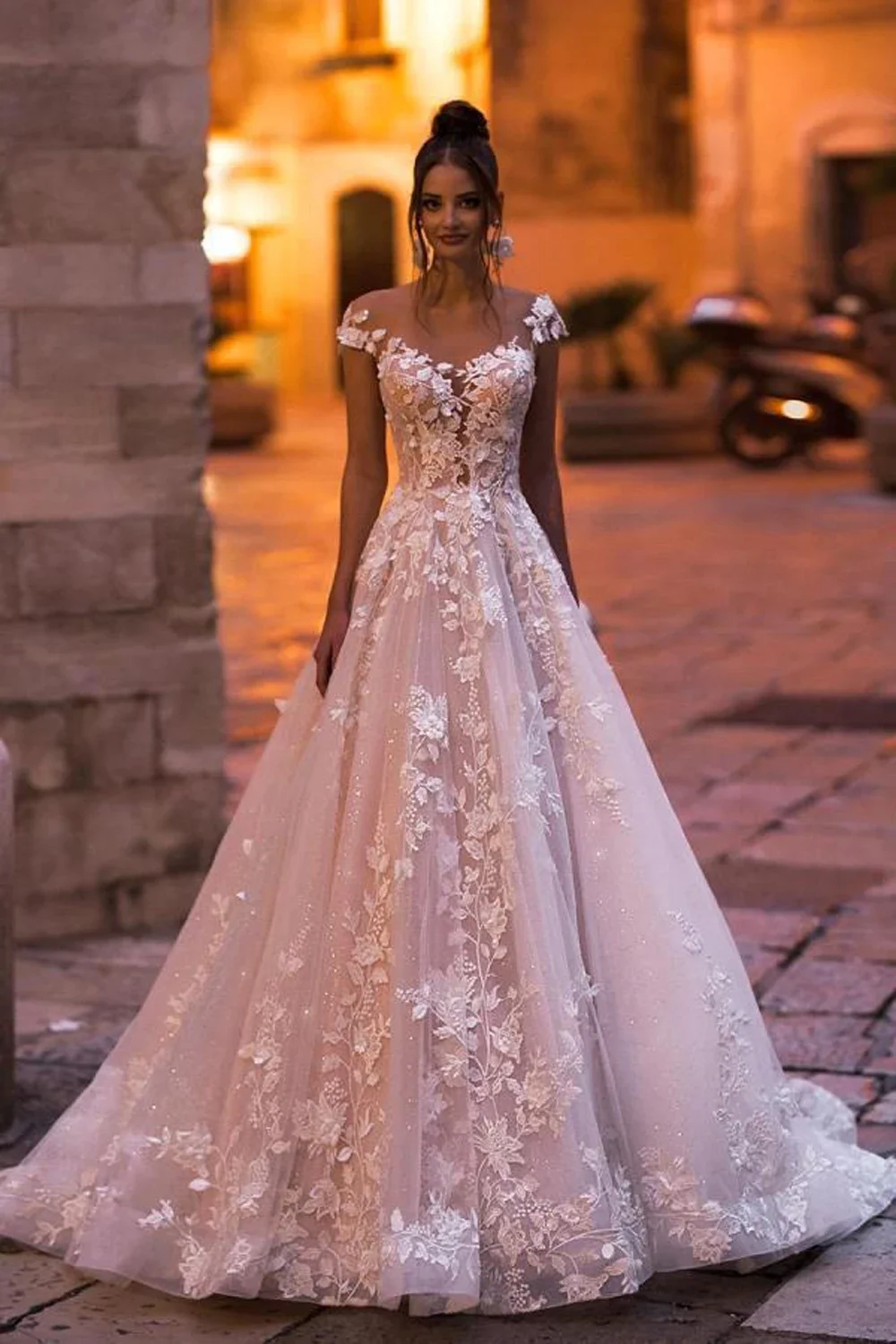 

hot sale Boho Wedding Dresses For Women Sheer Off The Shoulder Backless Lace Appliques Bridal Gown Elegant Vestidos De Novia