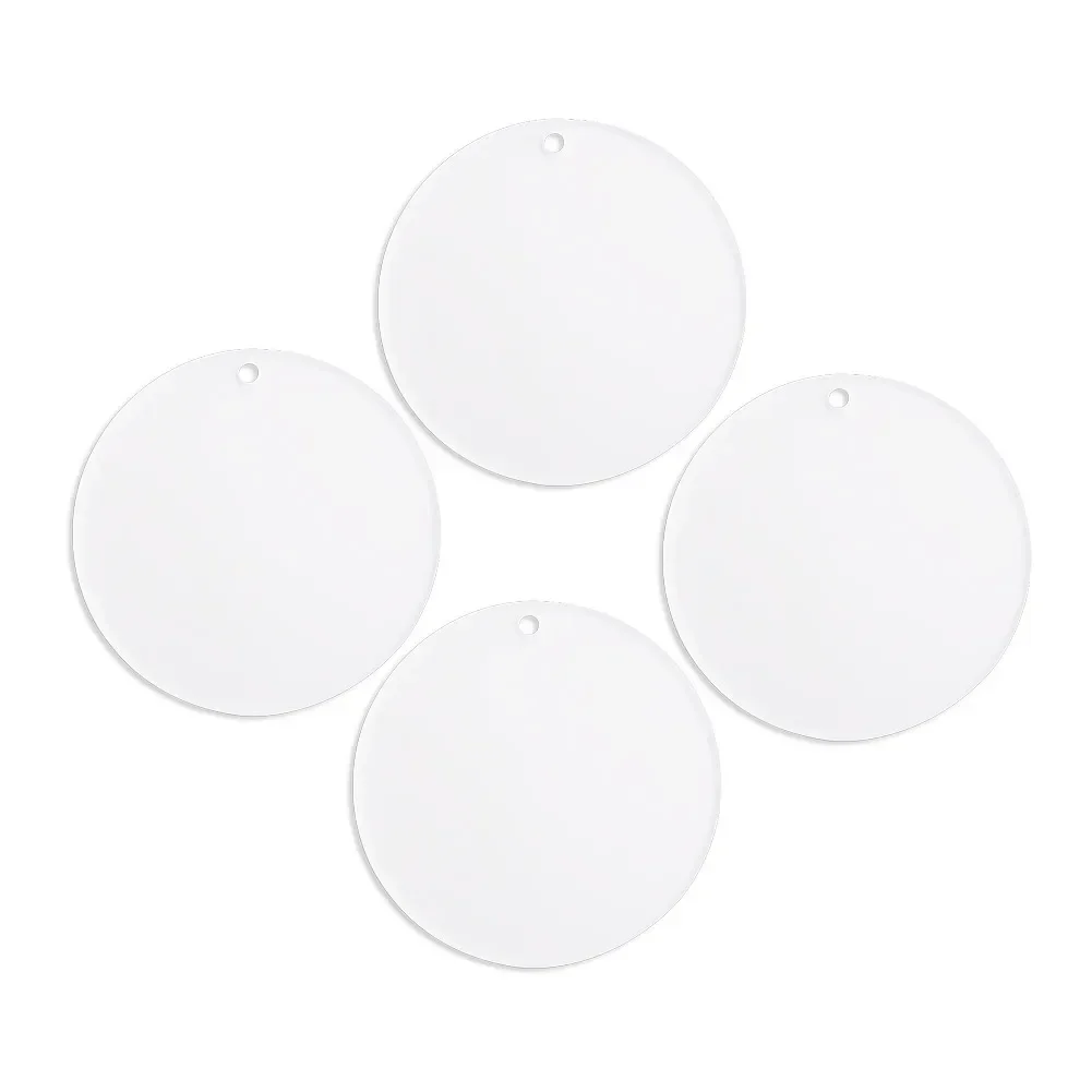 Clear Cast Acrylic Circle Discs Round Plate Craft Blank Acrylic Bauble Christmas Tree DIY Pendant 10PCS 5-10CM