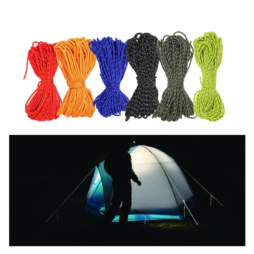 Lixada 20m 2mm Tent Rope Tent Accessories Reflective At Night Paracord Rope  Cord Lanyard Outdoor Camping Tent Rope Hiking Core